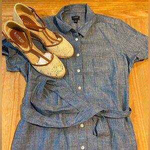 J.Crew Factory Linen Chambray Dress